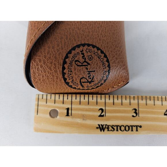 RAY-BAN BROWN LEATHER STYLE EYEGLASS / SUNGLASS CASE – CLASSIC VINTAGE FITS MOST - Picture 7 of 10